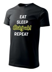 Pánské tričko Eat, Sleep, Makej vole!, Repeat - černé/bavlna